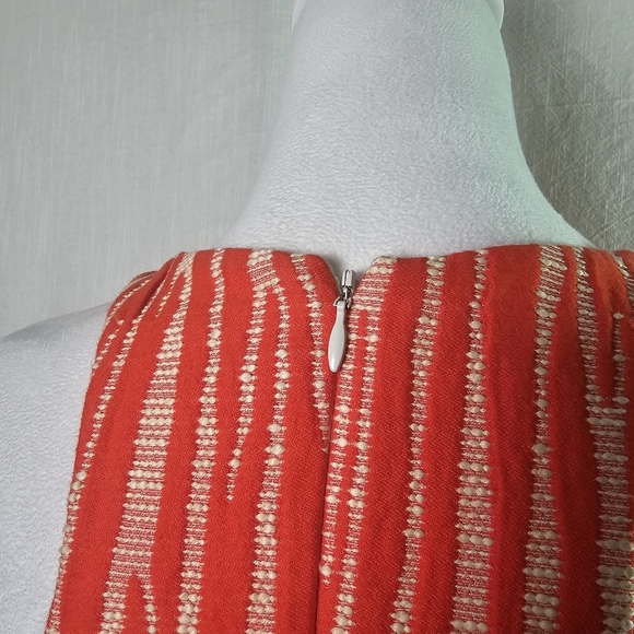 Milly Zebra Jacquard Womens Dress Sz 0 Persimmon Raceback Knee Length - Picture 7 of 15